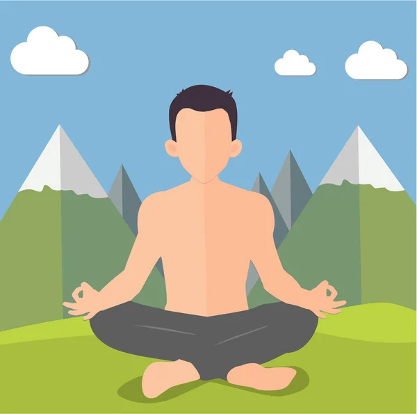 Zakenman doen yoga — Stockvector