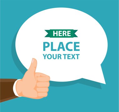 Metin kabarcık ve başparmak-up