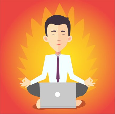 Defter ile meditasyon işadamı