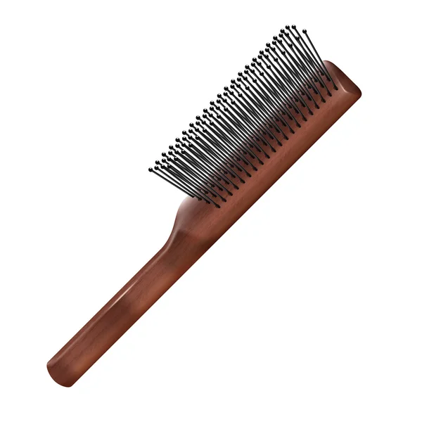Escova de cabelo isolada no fundo branco — Vetor de Stock