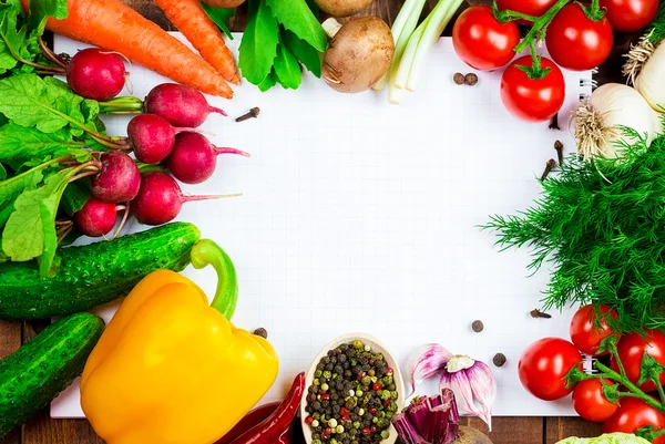 Vacker bakgrund hälsosam ekologisk mat — Stockfoto