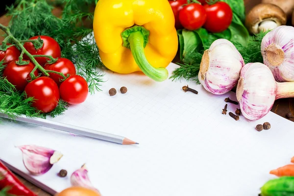 Vacker bakgrund hälsosam ekologisk mat — Stockfoto