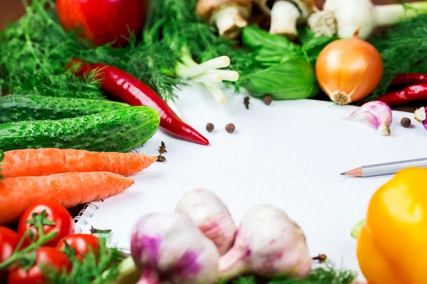 Vacker bakgrund hälsosam ekologisk mat — Stockfoto