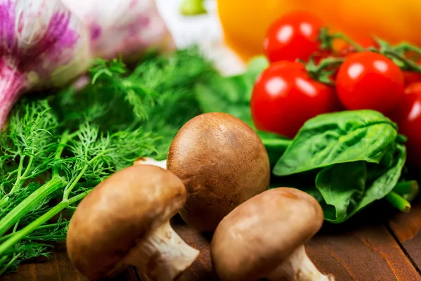 Vacker bakgrund hälsosam ekologisk mat — Stockfoto