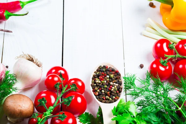 Schöner Hintergrund gesunde biologische Ernährung — Stockfoto