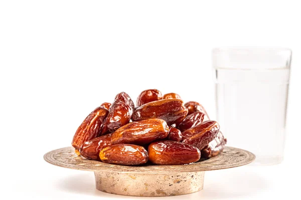 Vintage Skål Med Datum Datum Islamisk Skål Datum Palm Frukt — Stockfoto