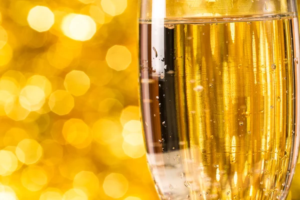 Champagne glass on christmas background — Stock Photo, Image