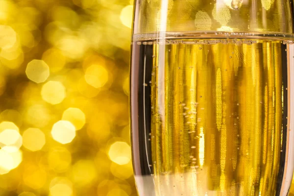 Champagne glass on christmas background — Stock Photo, Image