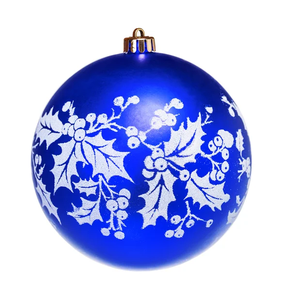 Blaue stumpfe Weihnachtskugel Stockbild