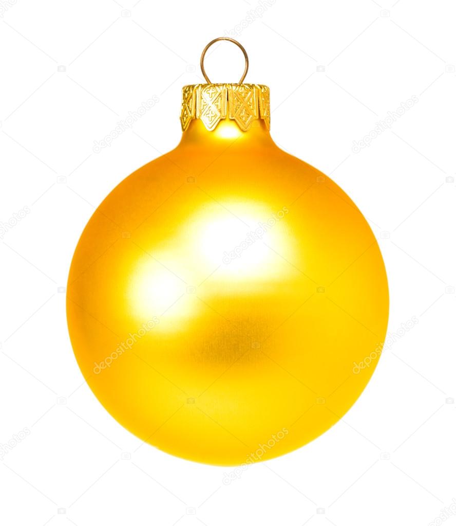 Yellow dull christmas ball