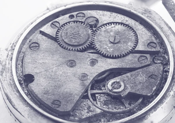 Clockwork detaljer, Motordrev och hjul — Stockfoto