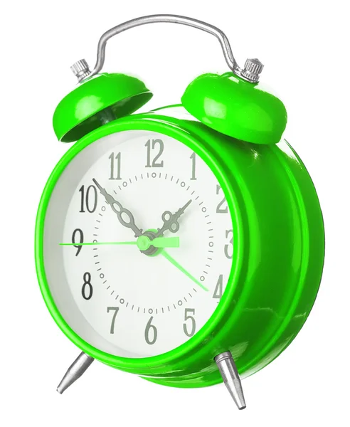 녹색 스타일 알람 시계 — 스톡 사진