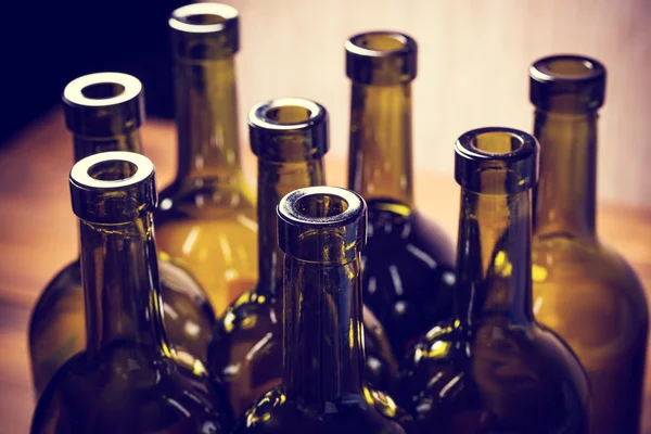 Empty bottles of wine — Stock Photo, Image