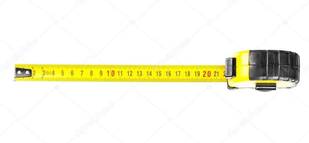 Close-up of yellow tape measure