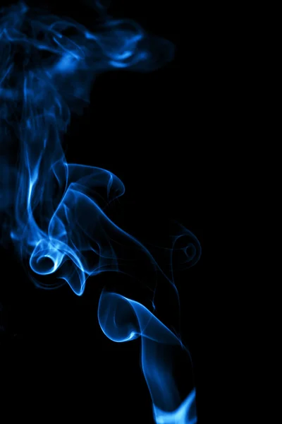 Blauwe rook op zwarte achtergrond — Stockfoto