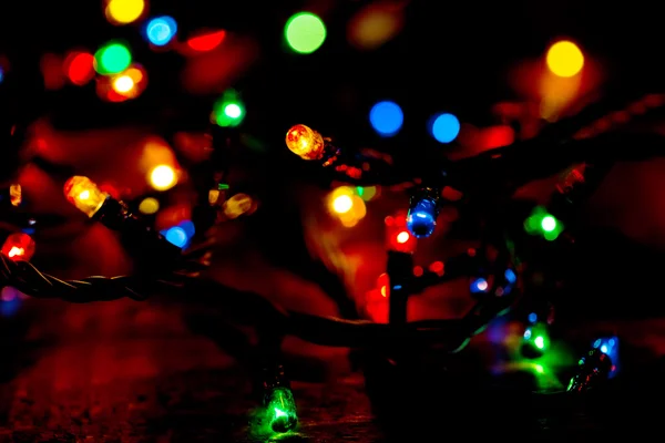 Christmas garland lights — Stock Photo, Image