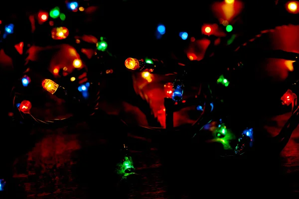 Luzes guirlanda natal — Fotografia de Stock