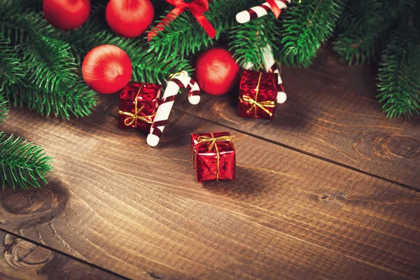 Dekorerade grenar av julgran — Stockfoto