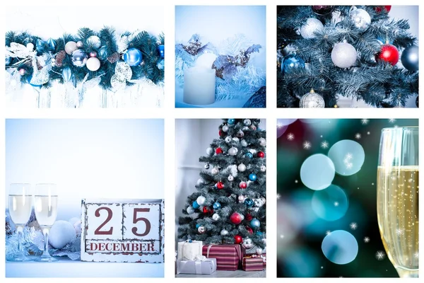 Karácsonyi vakáció kollázs — Stock Fotó
