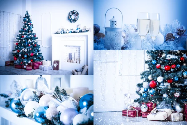 Natale vacanza collage — Foto Stock