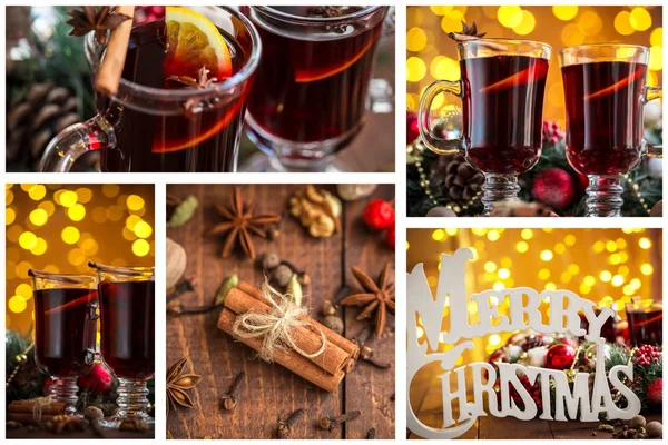 Vánoční dovolená koláž — Stock fotografie