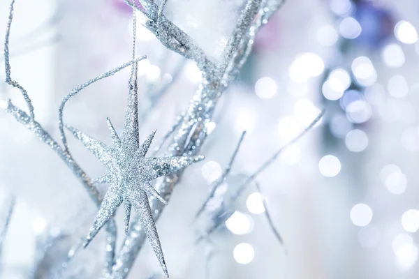 Zilveren sterren van Kerstmis — Stockfoto