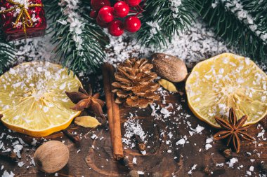 Güzel Noel kar köknar ağacı