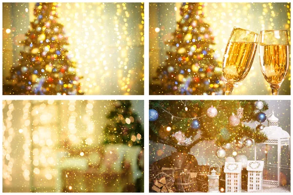 Colagem de decorações de Natal — Fotografia de Stock