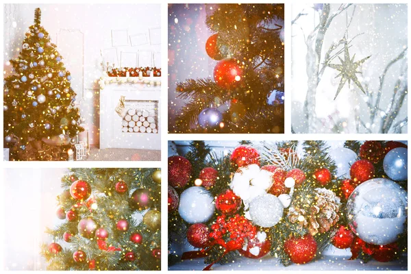 Natale vacanza collage — Foto Stock