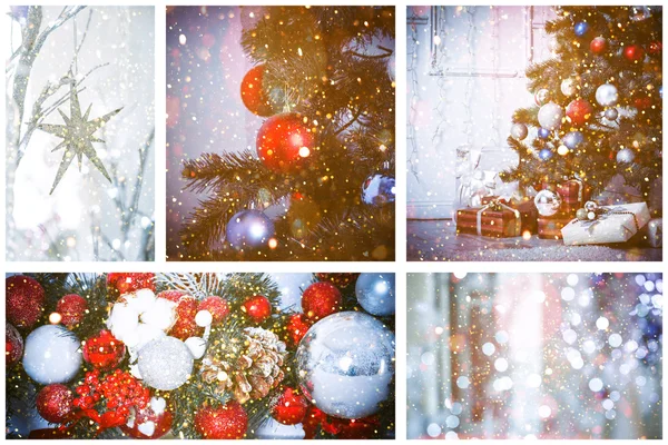 クリスマスの休日のコラージュ — ストック写真
