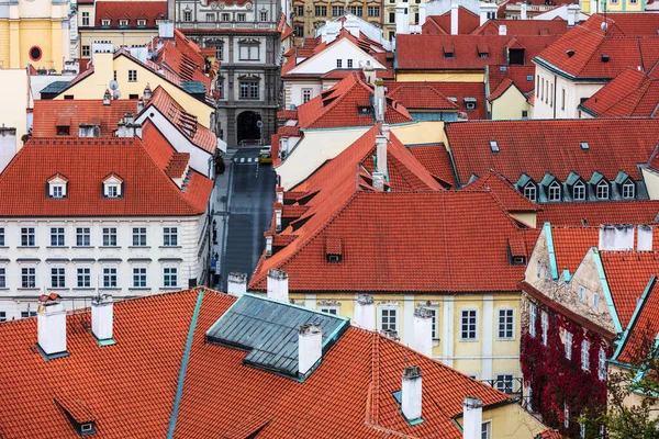 Dachówki Dachowe Starego Miasta Praga Republika Czeska — Zdjęcie stockowe