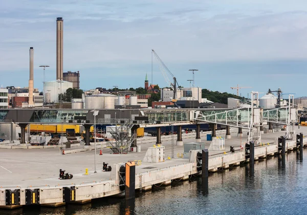 Brandstoftanks Containers Haven Van Stockholm Zweden — Stockfoto