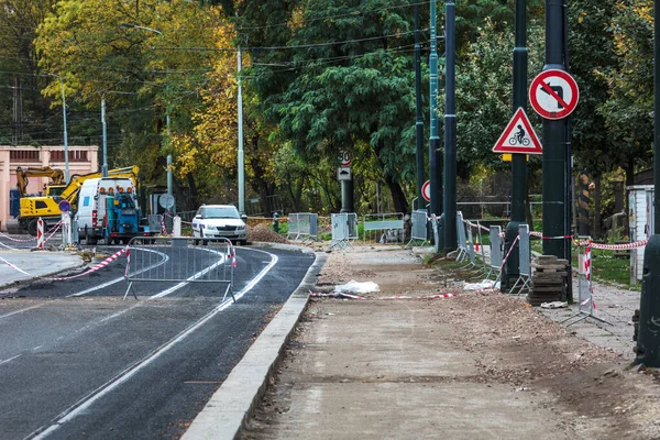 现代城市的道路维修 — 图库照片