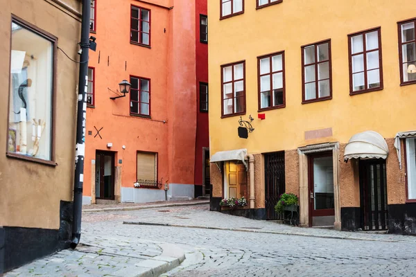 Kullerstenstrottoar Gamla Stan Stockholm — Stockfoto