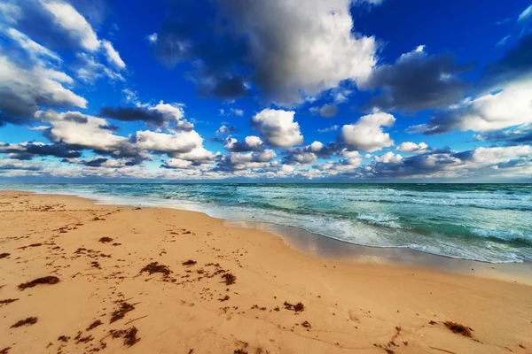 Océano, playa y cielo — Foto de Stock