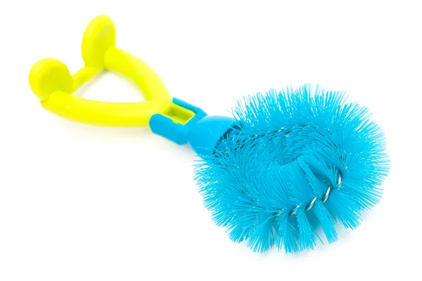 Blue dishwashing brush — Stock Photo, Image
