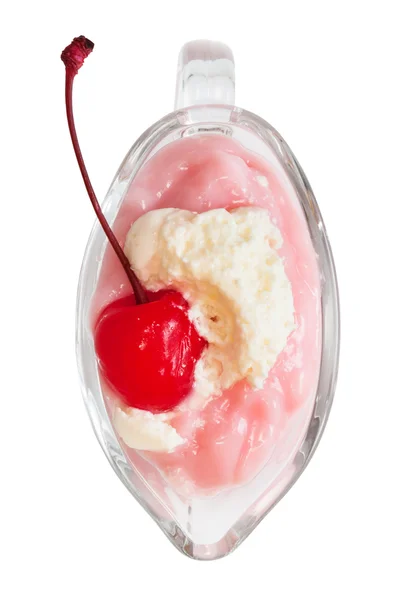 Ice cream with cherry — Stock Photo, Image