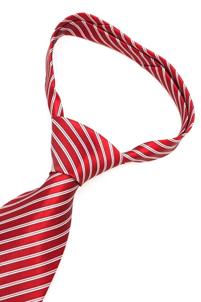 Knot red tie close up — Stock Photo, Image