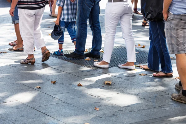 Line on the sidewalk outdoor — Stock Photo, Image