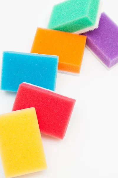 Washing color sponges — Stock Photo, Image