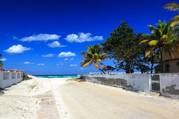 Vägen vid tropiska havet stranden — Stockfoto