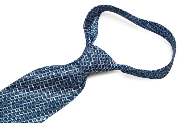 Beautiful knot blue tie — Stock Photo, Image