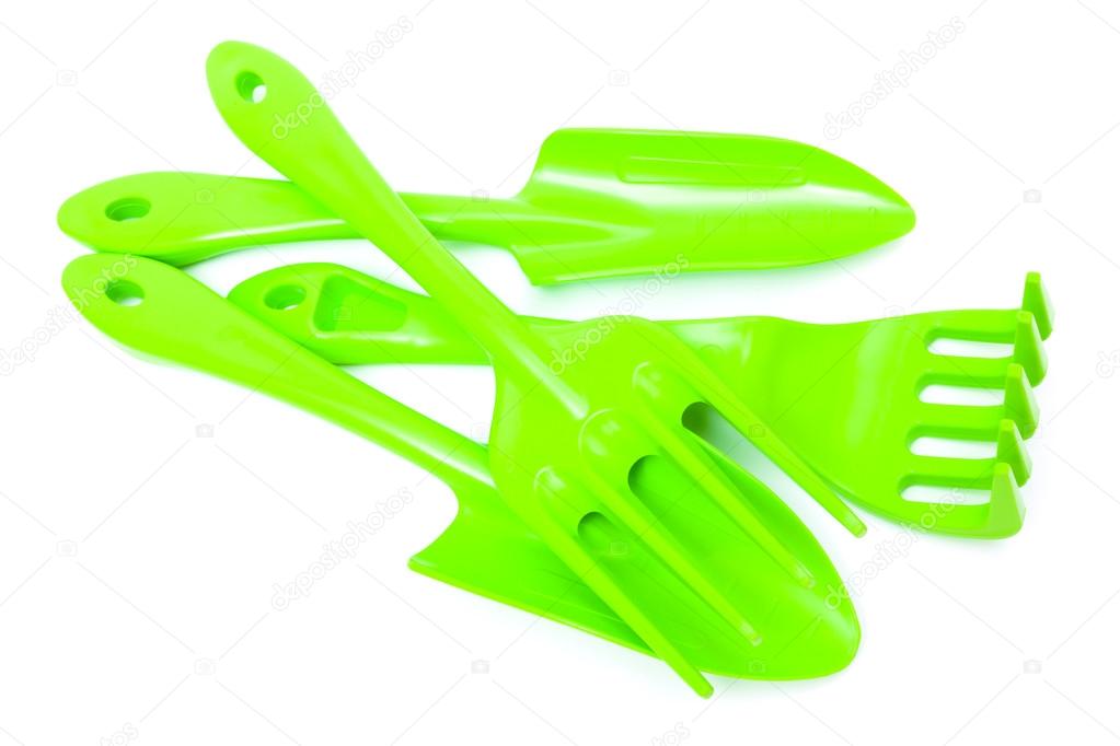 green garden tools