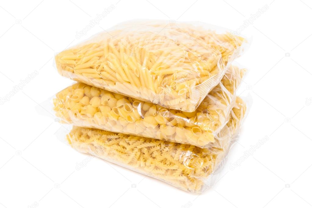 pastas in cellophane packages