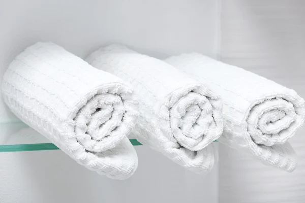 Three white towels — Stock Photo, Image