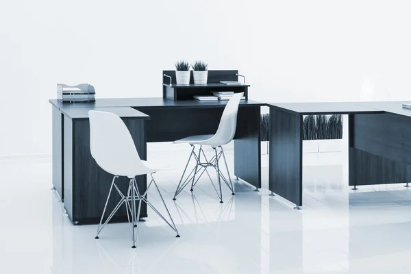 Desks with reflection on white background — Stock Photo, Image