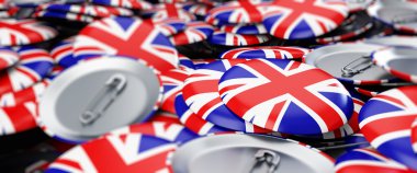 rozet düğme İngiltere bayrağı 3d çizimler arka plan