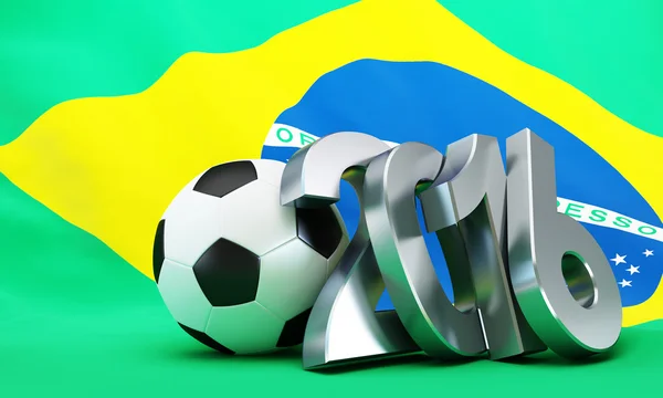 Rio 2016 futbol. 3D çizimler — Stok fotoğraf