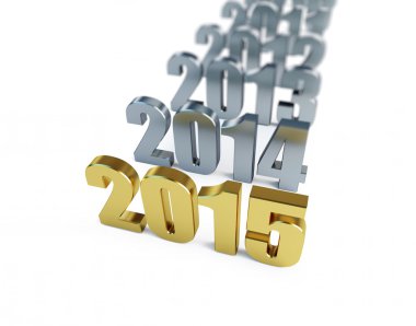 Beyaz bir arka plan üzerinde yeni yıl 2015 