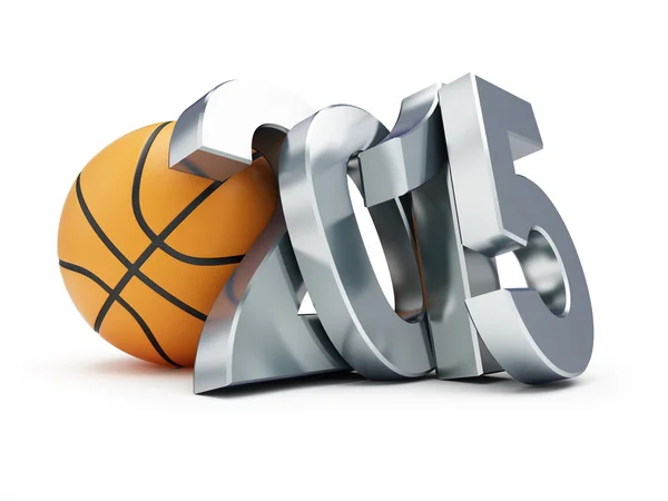 Ballon de basket 2014 sur fond blanc — Photo